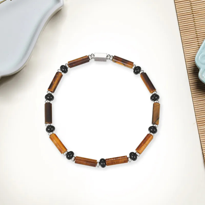 ZOKS Tiger's Eye Stone Jade Bracelets Women's-3