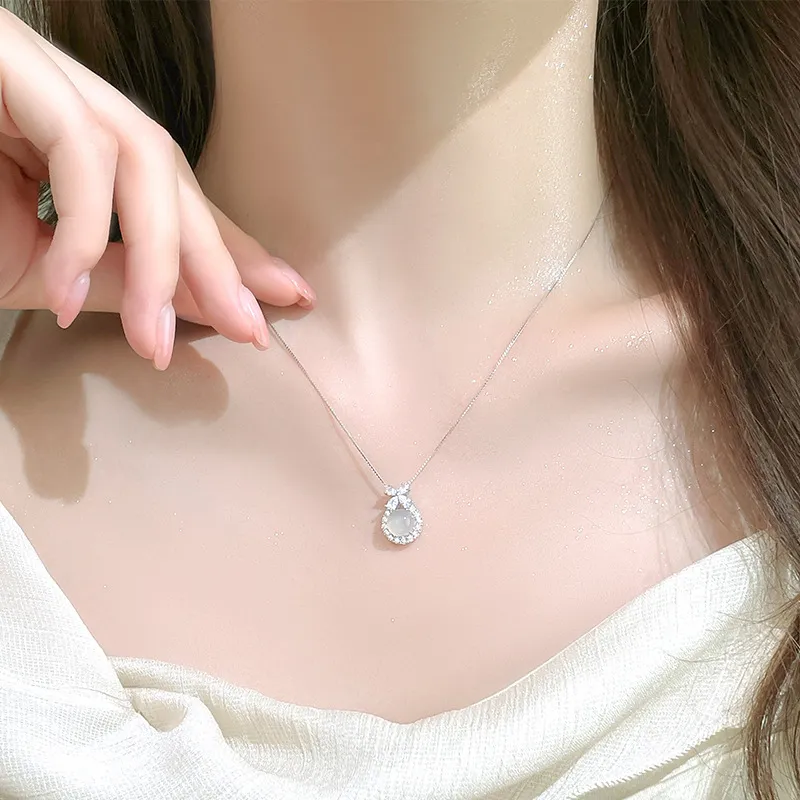 ZOKS Chalcedony Jade Necklaces Women's-2