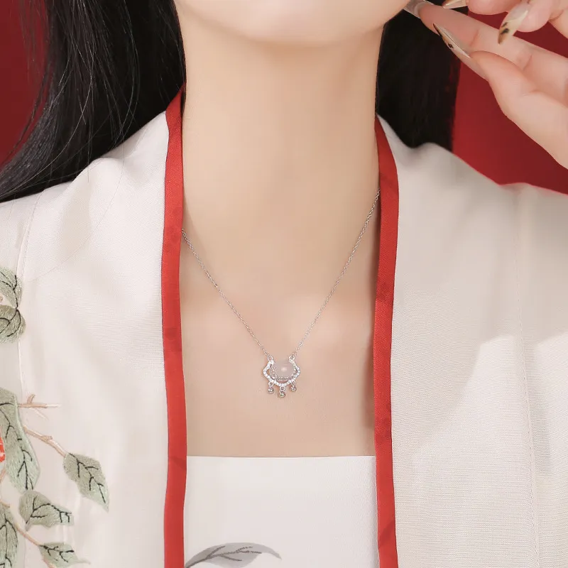 ZOKS S999 Fine Silver Necklaces Women's-5
