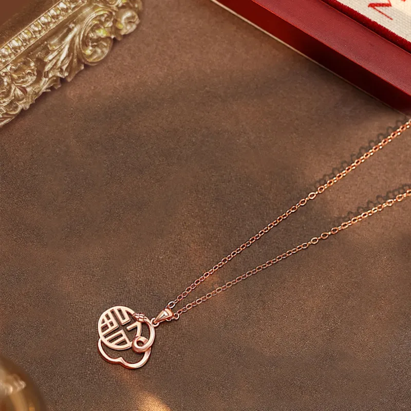 ZOKS S925 Silver Necklaces Women's Rose Gold-5