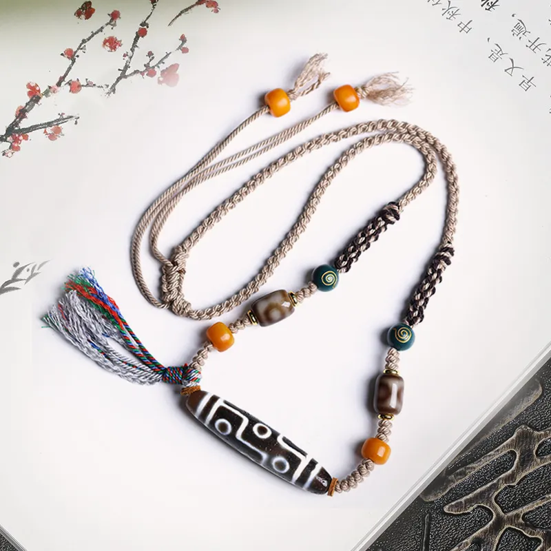 ZOKS Agate Jade Necklaces Unisex-5