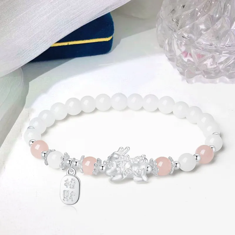There Is You In The Long World White Jade Bodhi Bracelets Unisex-2