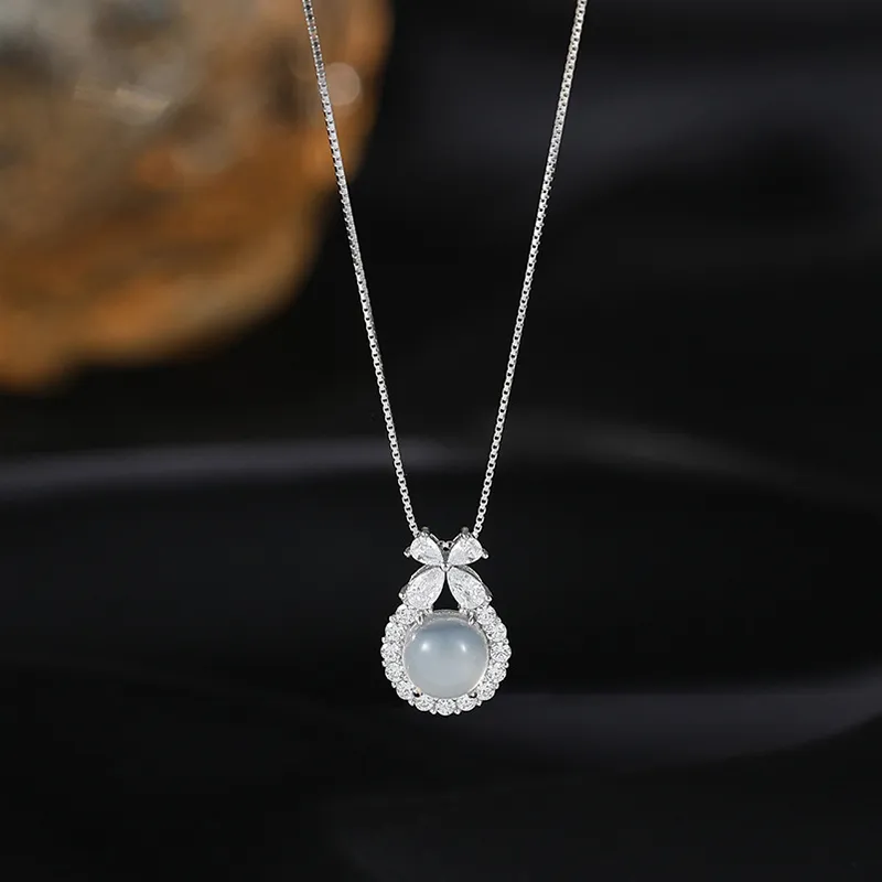 ZOKS Chalcedony Jade Necklaces Women's-5