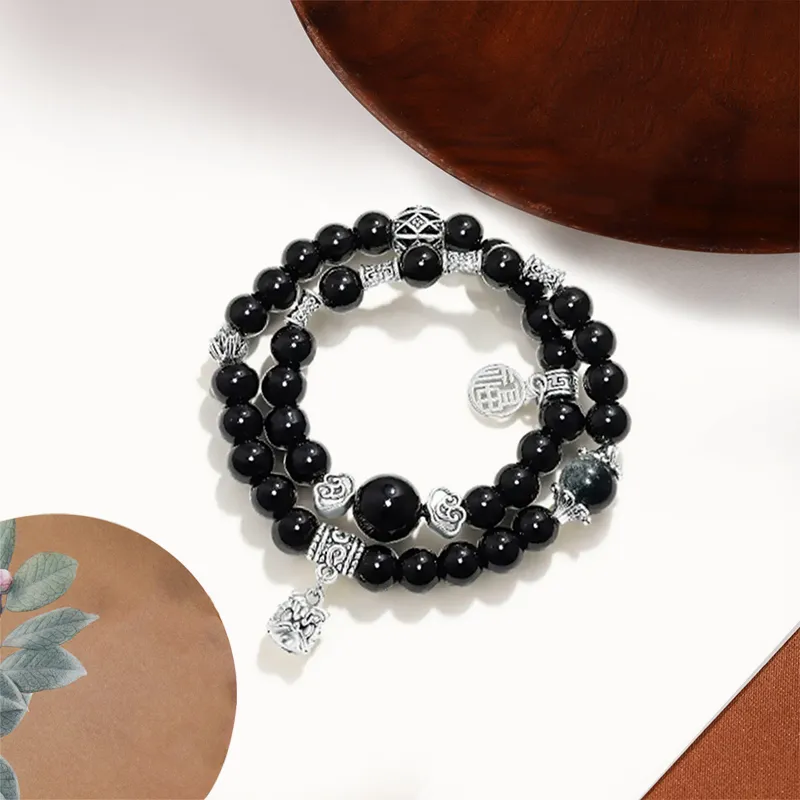 ZOKS Colored Glaze Jade Bracelets Unisex-11