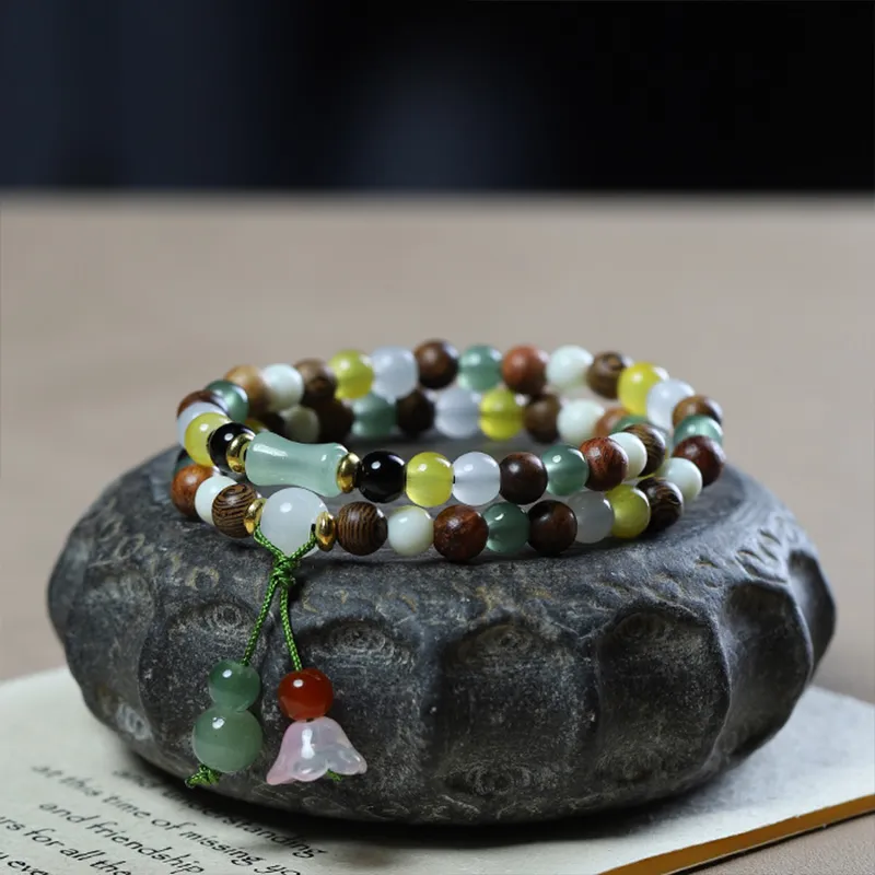 ZOKS Colored Glaze Jade Bracelets Unisex-4