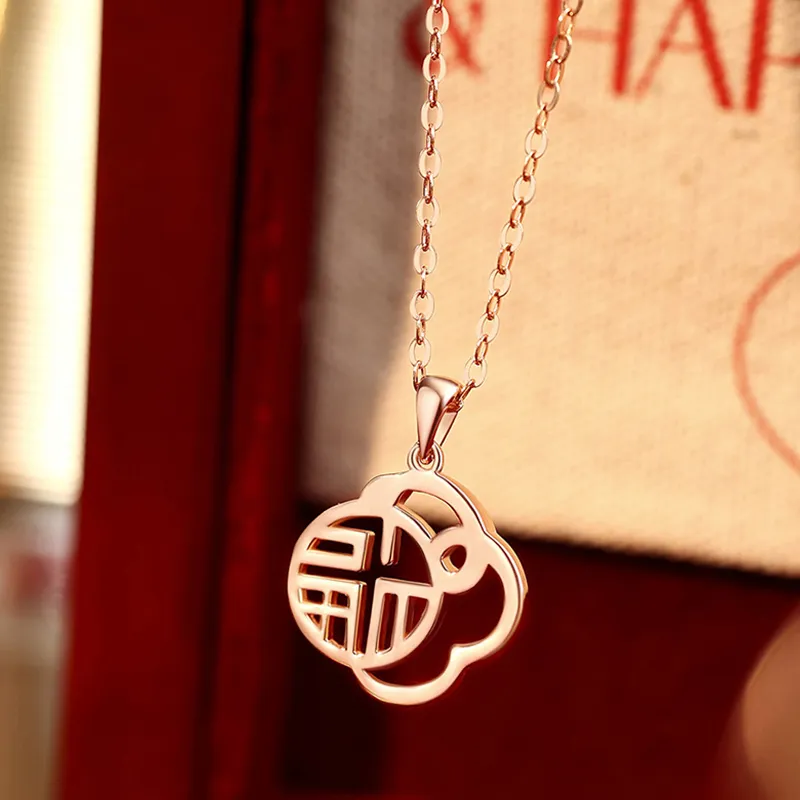 ZOKS S925 Silver Necklaces Women's Rose Gold-3