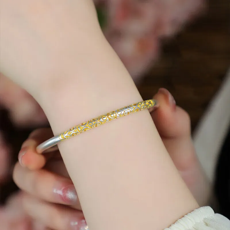 ZOKS S999 Fine Silver Bangles Women's-2