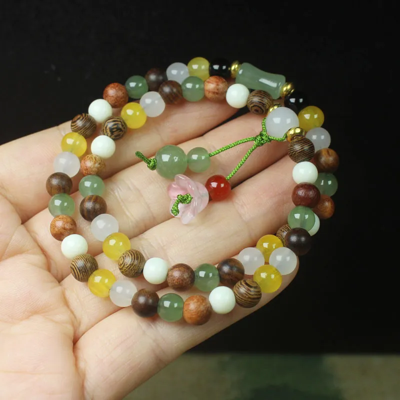 ZOKS Colored Glaze Jade Bracelets Unisex-3
