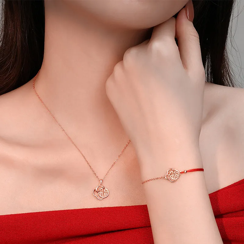 ZOKS S925 Silver Necklaces Women's Rose Gold-2