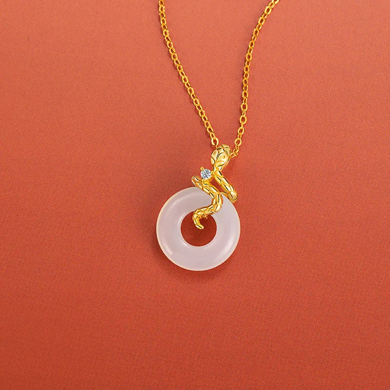 ZOKS Chalcedony Jade Necklaces Women's-4