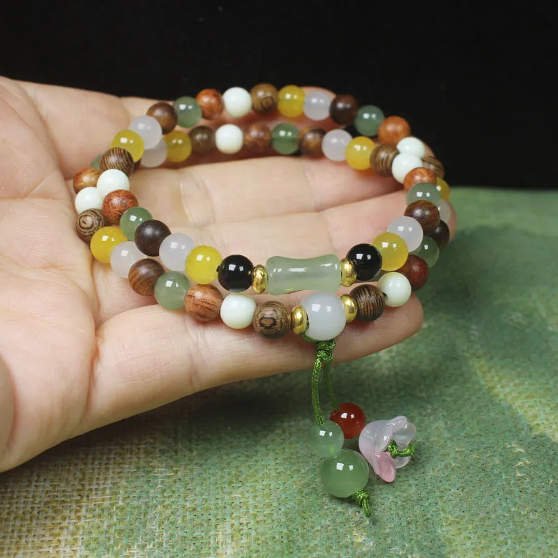 ZOKS Colored Glaze Jade Bracelets Unisex-2