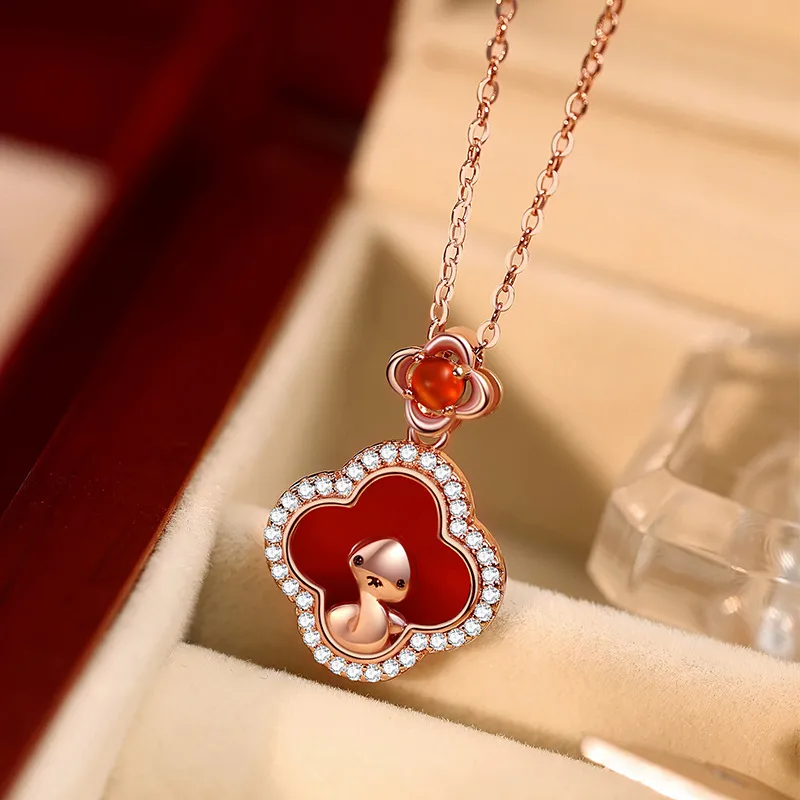 ZOKS Agate Jade Necklaces Women's-1