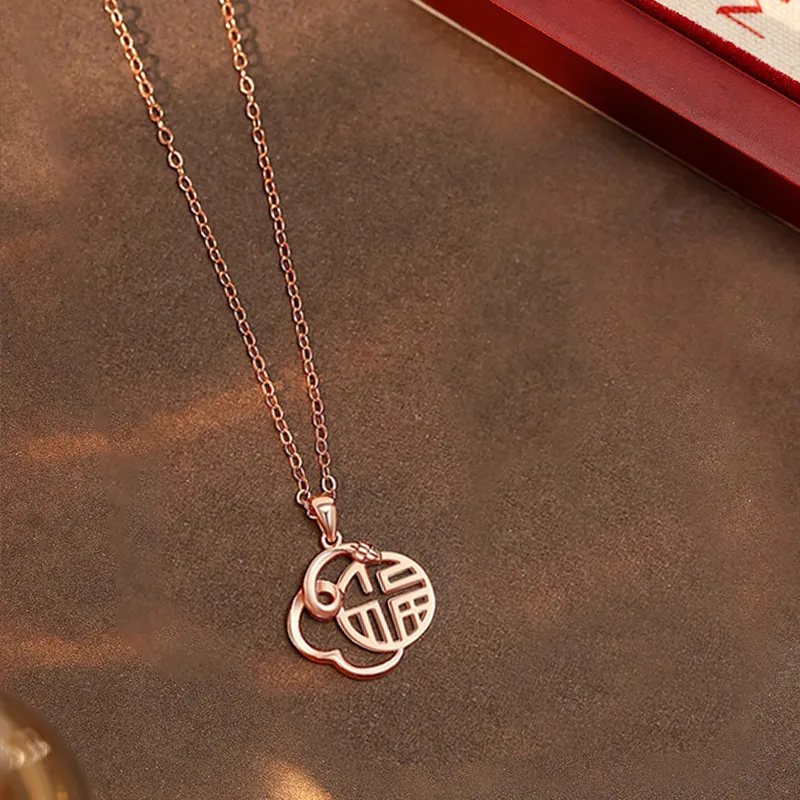 ZOKS S925 Silver Necklaces Women's Rose Gold-4