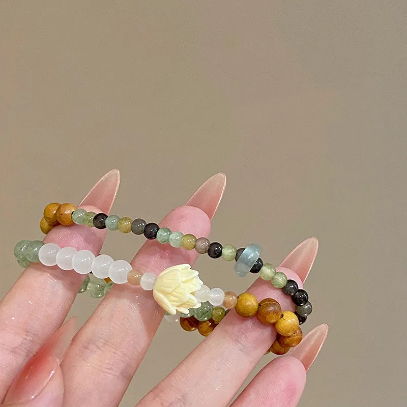 ZOKS Colored Glaze Jade Bracelets Unisex-3