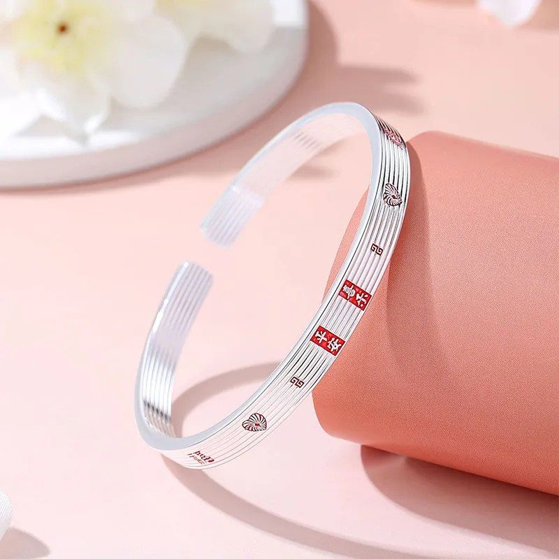 ZOKS S999 Fine Silver Bangles Women's-3