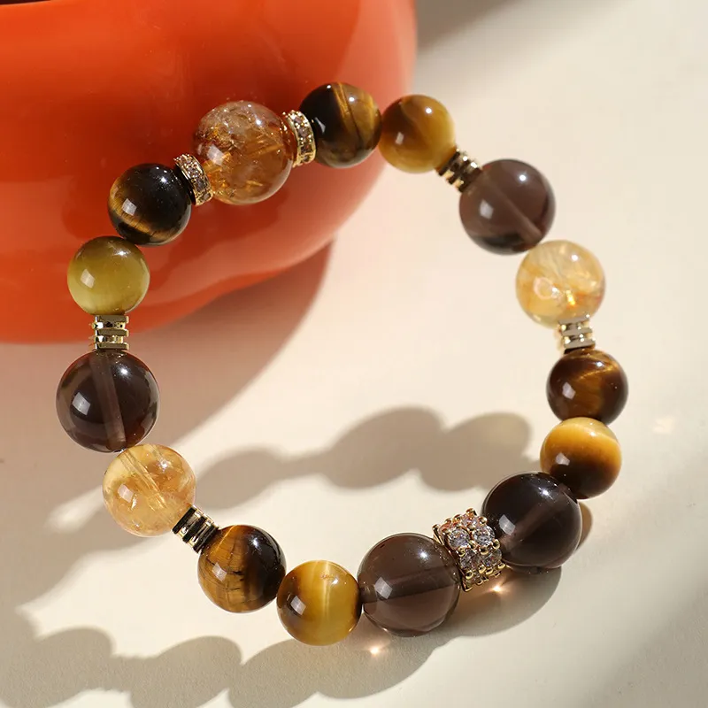 ZOKS Tiger's Eye Stone Jade Bracelets Unisex-2