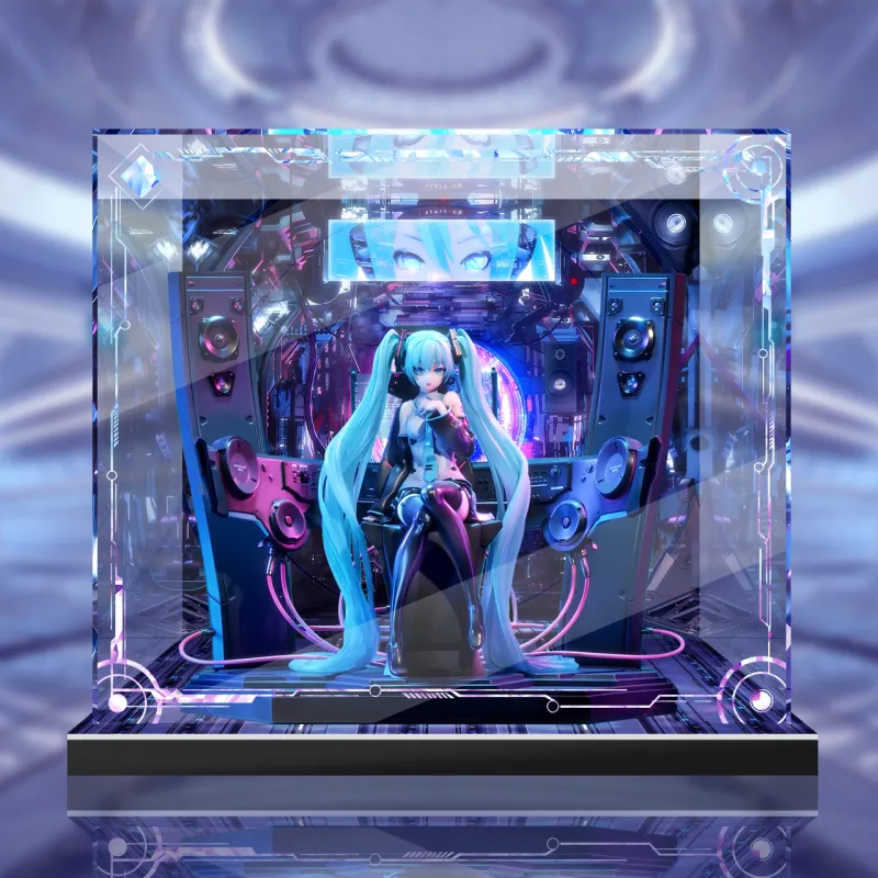 AOWOBOX Compatibility With P1S PRISMA WING Hatsune Miku Miku V Home Neco Figure Display Case Model Accessories-7