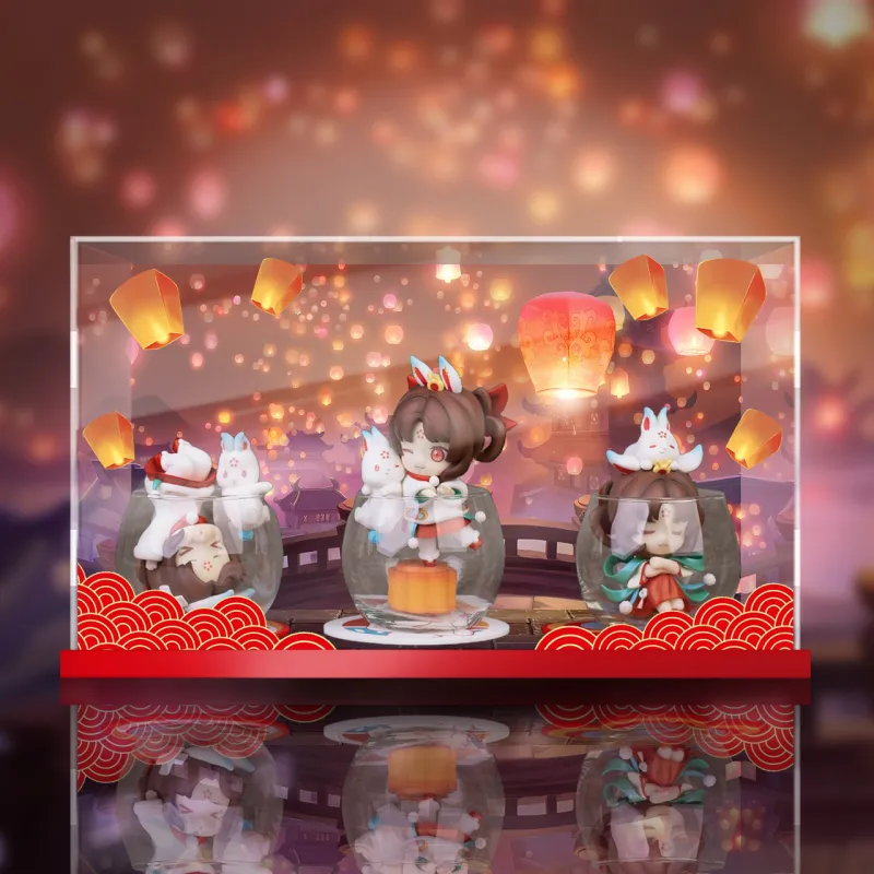 AOWOBOX Myethos New Year Gift Moon Rabbit Xiao Mei Aroma Hand Puppet Display Case Model Accessories-1