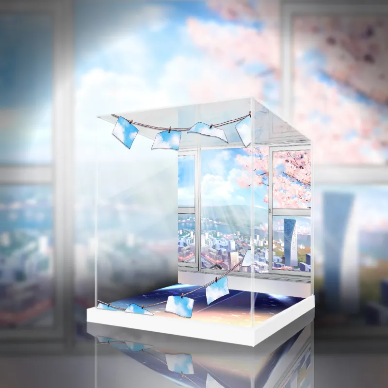 AOWOBOX Compatibility With The Idolmaster: Shiny Colors Chika Takamichi Figurine Display Case Model Accessories-3