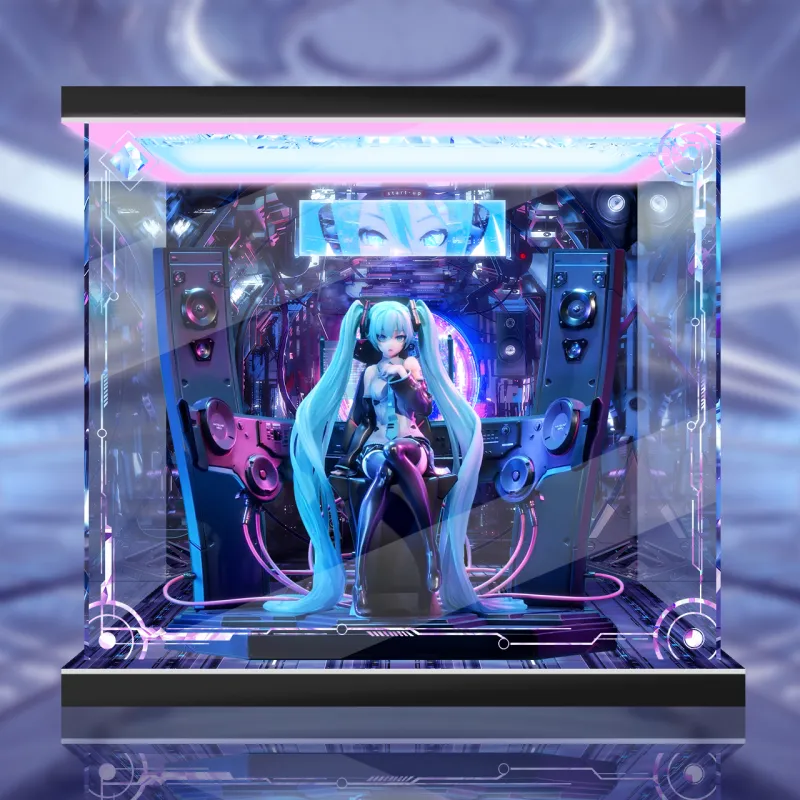 AOWOBOX Compatibility With P1S PRISMA WING Hatsune Miku Miku V Home Neco Figure Display Case Model Accessories-13