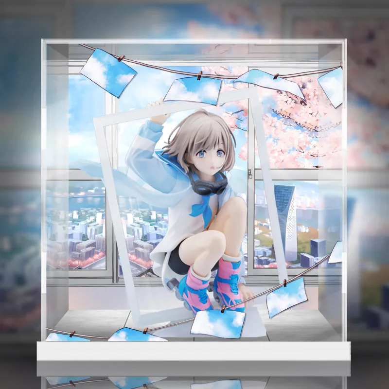 AOWOBOX Compatibility With The Idolmaster: Shiny Colors Chika Takamichi Figurine Display Case Model Accessories-1