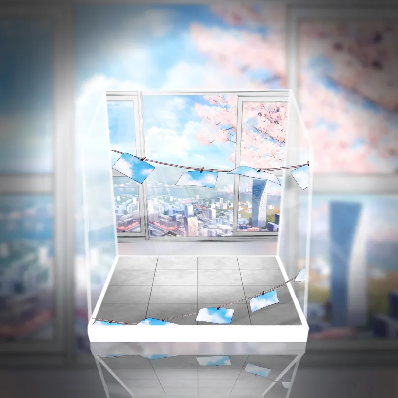 AOWOBOX Compatibility With The Idolmaster: Shiny Colors Chika Takamichi Figurine Display Case Model Accessories-2
