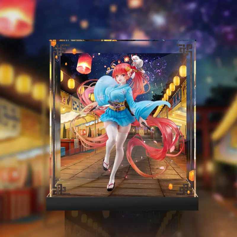 AOWOBOX Compatibility With WAVE Dream Tech Azur Lane Honolulu 2-Person Summer Figure Display Case Model Accessories-5