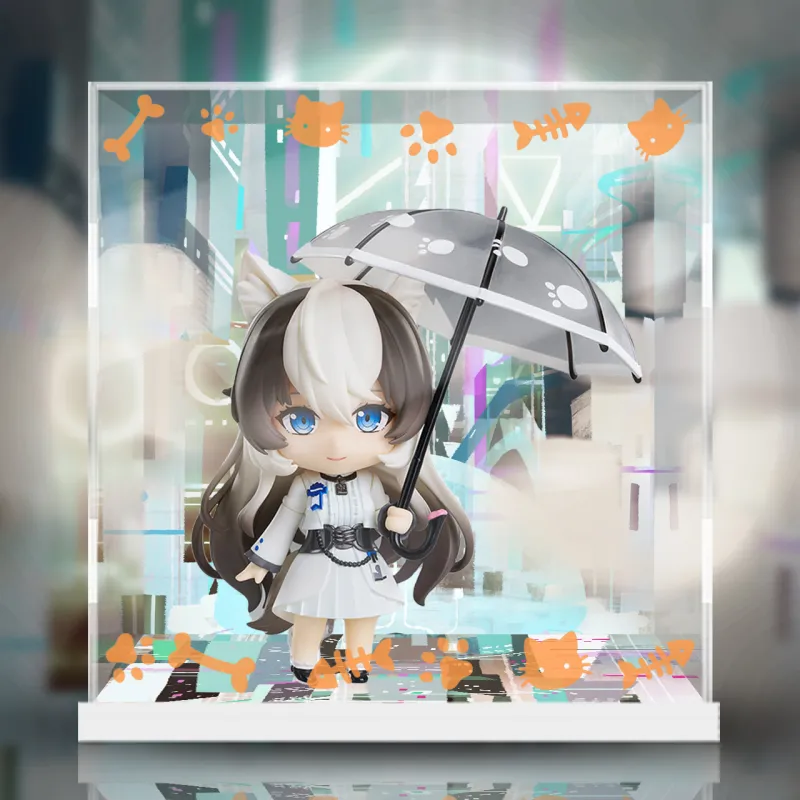 AOWOBOX Compatibility With Liang Xiao Society Cat City Triss Figure Display Case Model Accessories-1