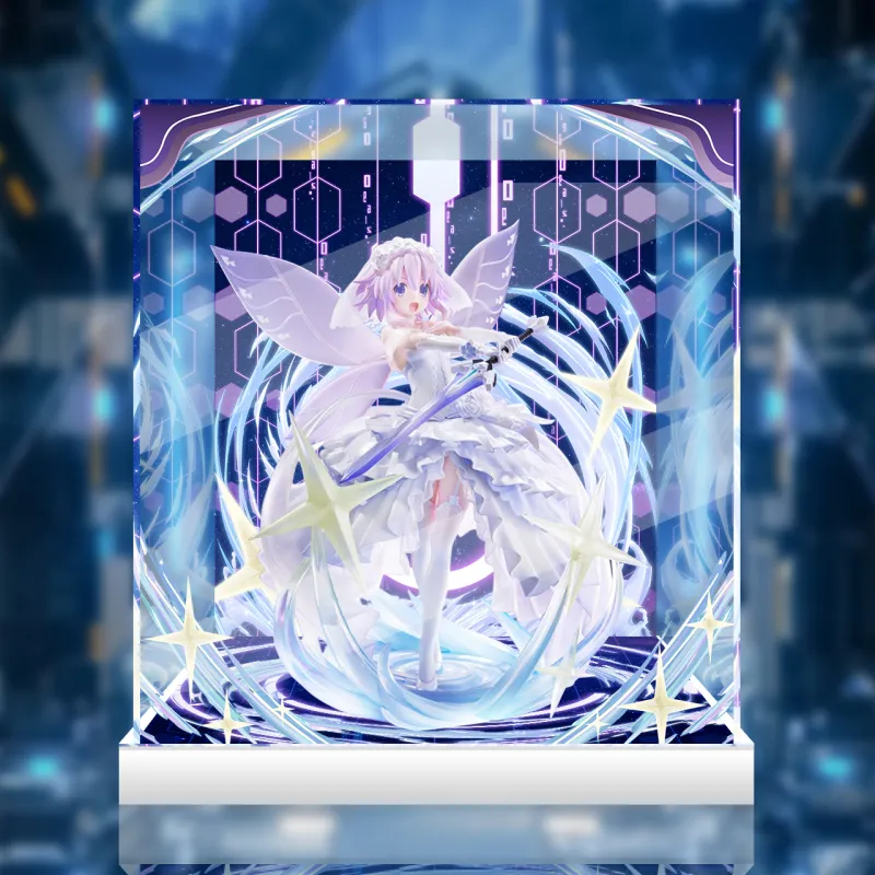 AOWOBOX Broccoli Ultra Dimension Game Neptune Nep Purple Heart Figure Display Case Model Accessories-1