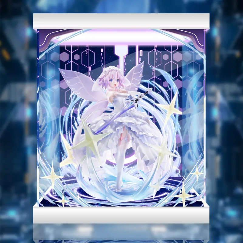 AOWOBOX Broccoli Ultra Dimension Game Neptune Nep Purple Heart Figure Display Case Model Accessories-9