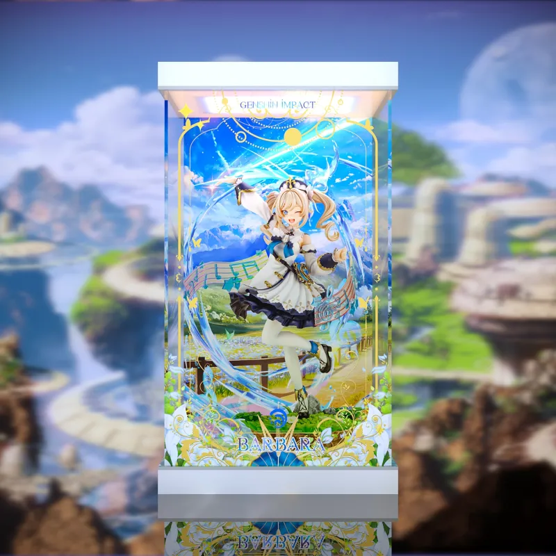 AOWOBOX Genshin Impact Barbara Shining Idol Figure, Display Case Model Accessories-1