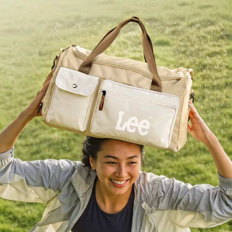Lee Fabric Multifunction Shoulder Bag, Crossbody Bag, Gym Bag Unisex Khaki-4