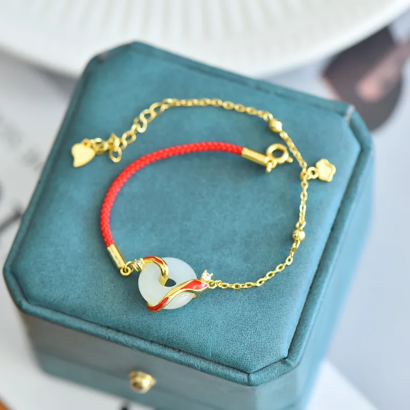Jade Ink Love Hetian Jade Bracelets White Jade Unisex-1