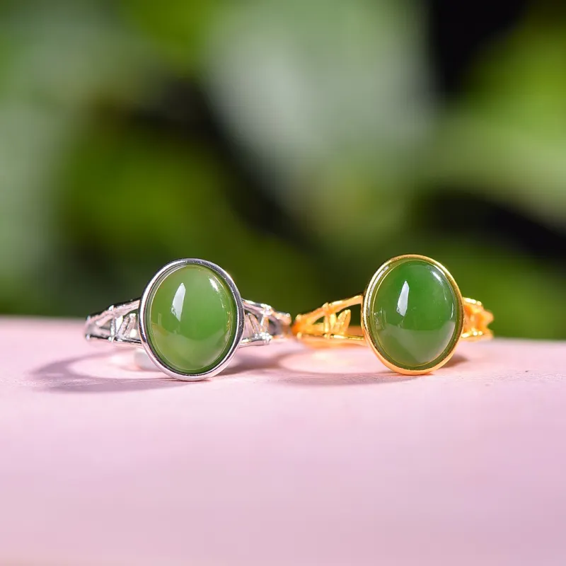 Jade Ink Love Hetian Jade Rings Jasper Unisex-2
