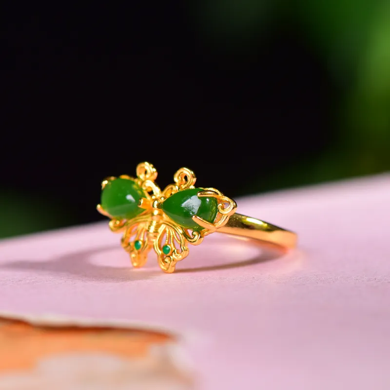 Jade Ink Love Hetian Jade Rings Jasper Women's-2