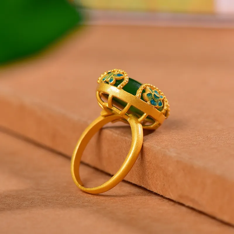 Jade Ink Love Hetian Jade Rings Jasper Women's-4