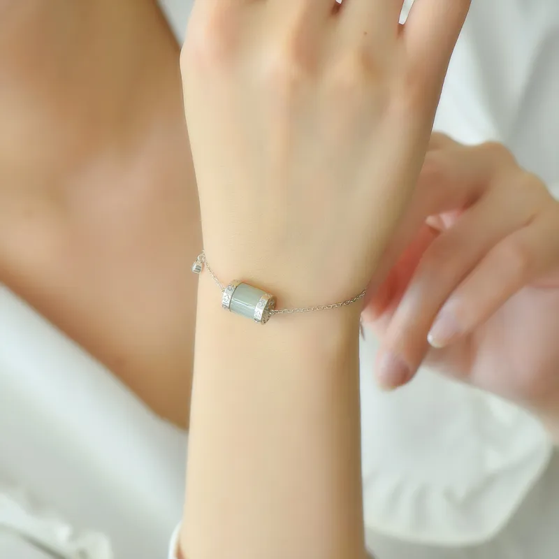 Jade Ink Love Hetian Jade Bracelets White Jade/Pale Greenish White Jade Women's-5