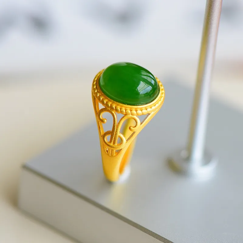 Jade Ink Love Hetian Jade Rings Jasper Unisex-5