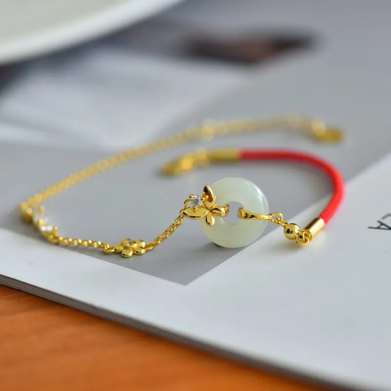 Jade Ink Love Hetian Jade Bracelets White Jade/Pale Greenish White Jade Unisex-2