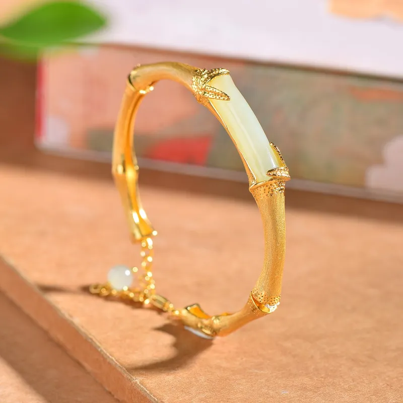 Jade Ink Love Hetian Jade Bracelets Pale Greenish White Jade Unisex-3