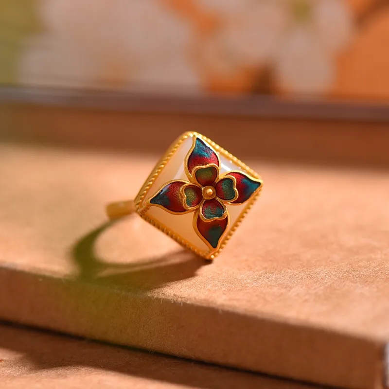 Jade Ink Love Rings White Jade Women's-2