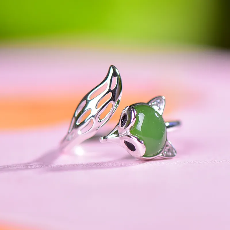 Jade Ink Love Hetian Jade Rings Jasper Unisex-1