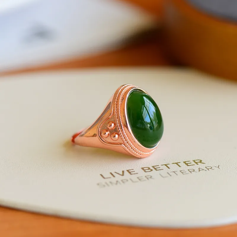 Jade Ink Love Hetian Jade Rings Jasper Women's-3