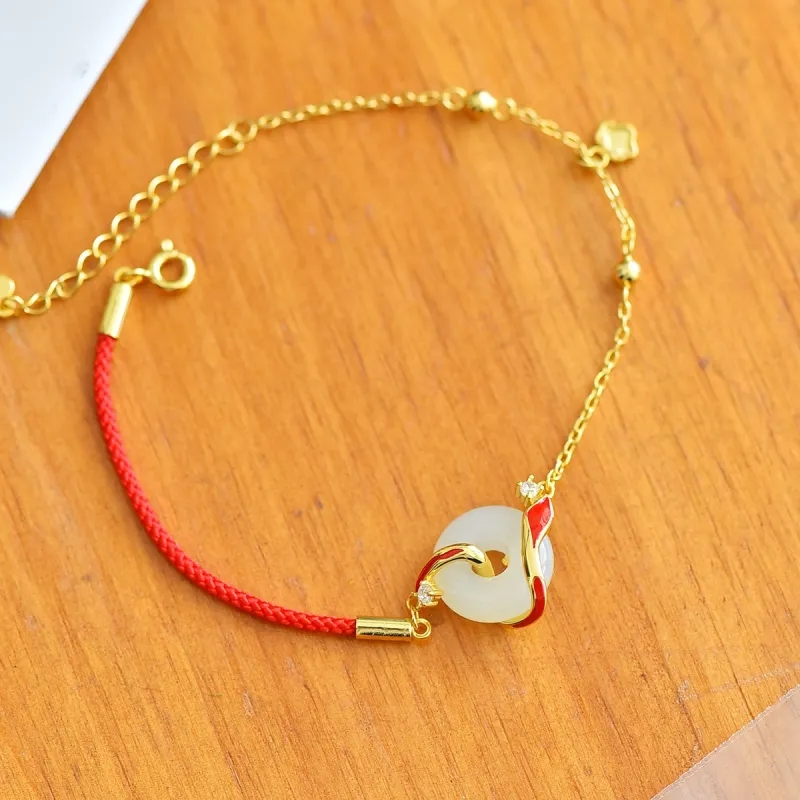 Jade Ink Love Hetian Jade Bracelets White Jade Unisex-2