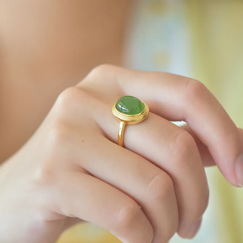 Jade Ink Love Hetian Jade Rings Jasper Women's-6
