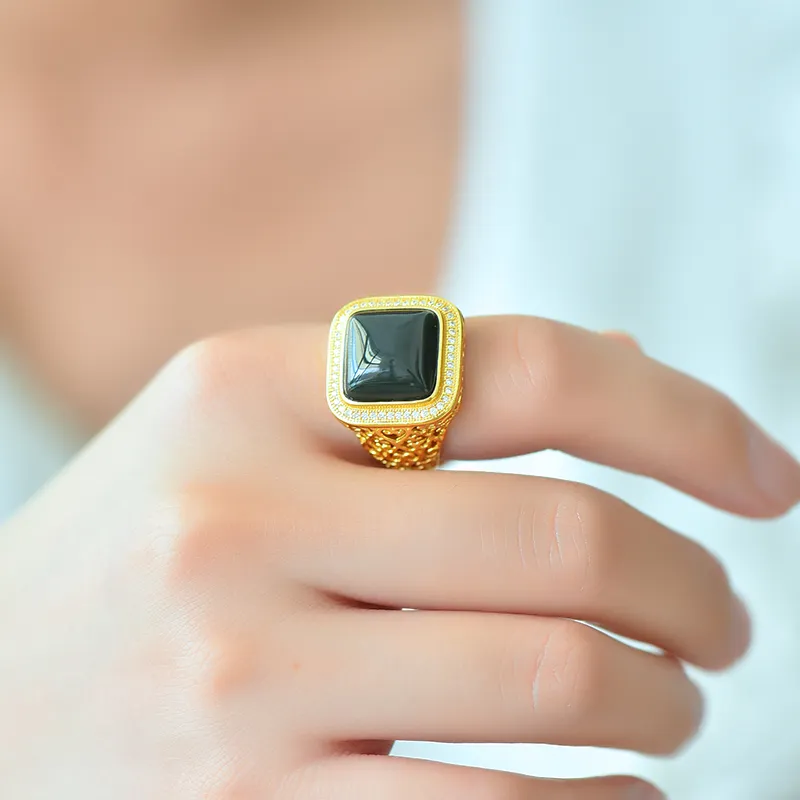 Jade Ink Love Hetian Jade Rings Green Jade Women's-2