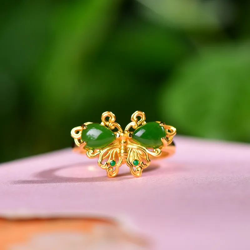 Jade Ink Love Hetian Jade Rings Jasper Women's-1