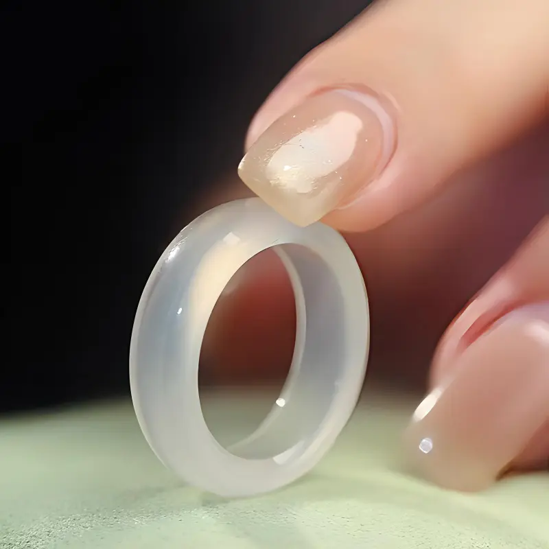 Jade Ink Love Chalcedony Rings Unisex-3