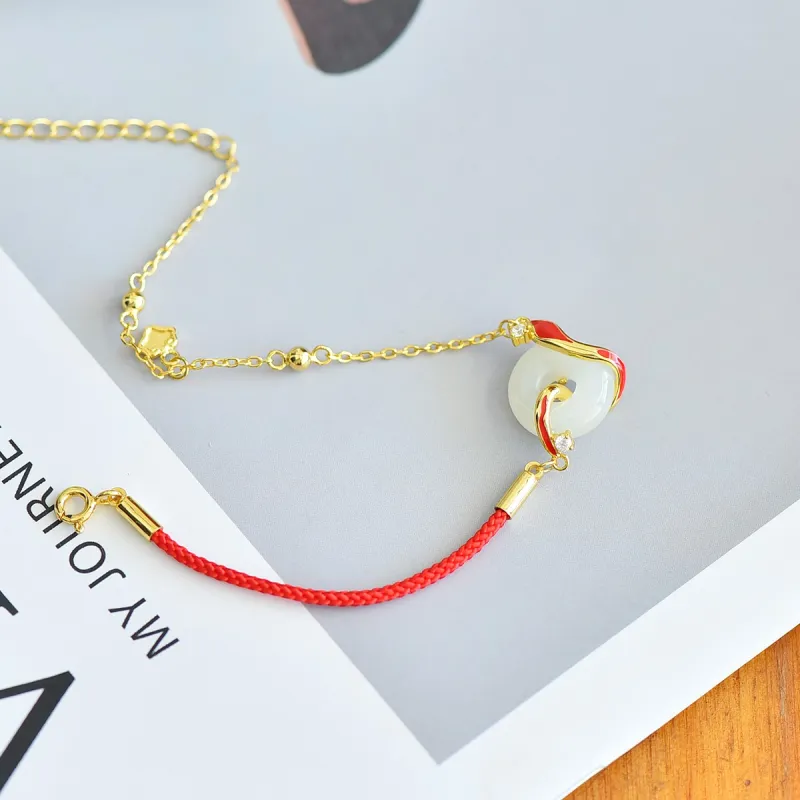 Jade Ink Love Hetian Jade Bracelets White Jade Unisex-3