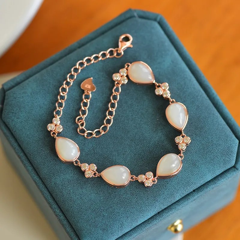 Jade Ink Love Hetian Jade Bracelets White Jade Women's-1